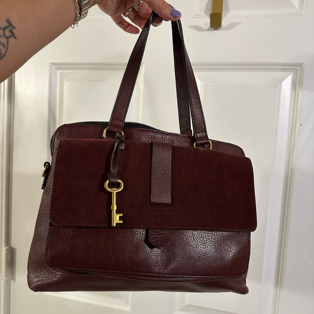 Fossil Burgundy Leather Handbag